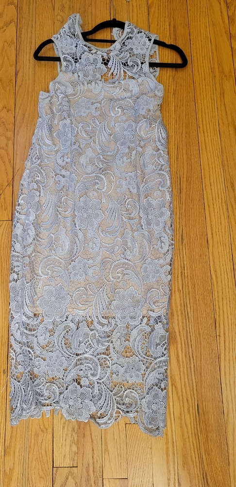 Akira baby blue black label gorgeous lace dress